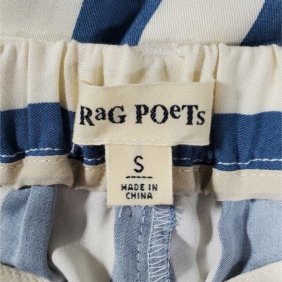 Rag Poets Belted Striped Wide Leg Cropped Women's Pants - Picture 3 of 3